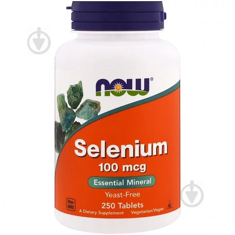 Селен, Selenium, Now Foods, 100 мкг, 250 таблеток Селен, Selenium, Now Foods, 100 мкг, 250 таблеток