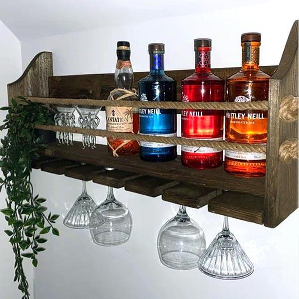 Полка для вина настенная из дерева Имидзу Мокко (ПНК-002910)