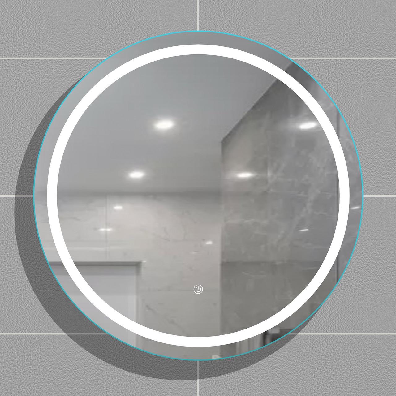 Дзеркало для ванної кімнати кругле AVT з LED-підсвіткою та сенсорним вимикачем d 600 мм (30410950)