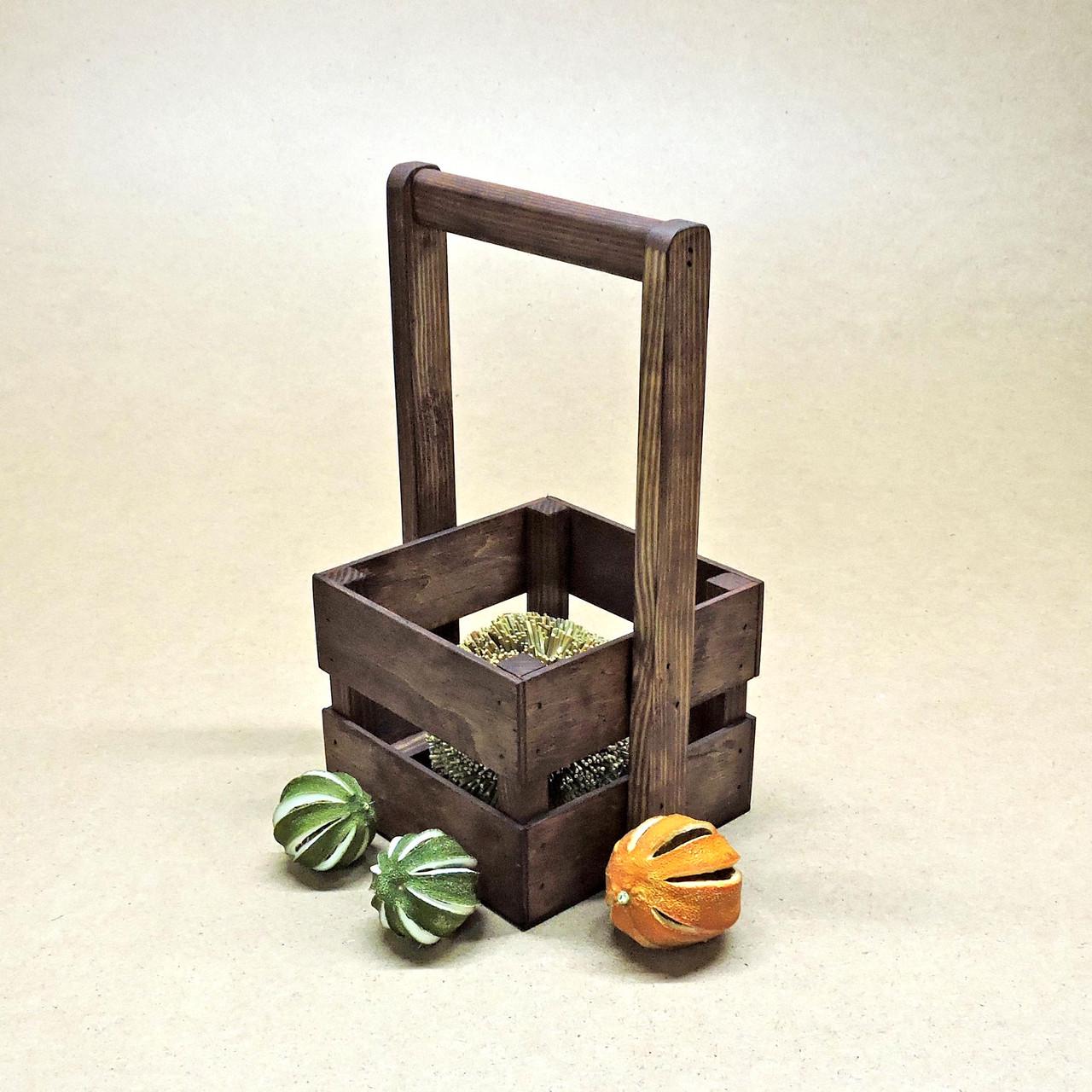 Корзинка подарочная из дерева Шервуд 15х15 см Мокко (ПДК-0021210)