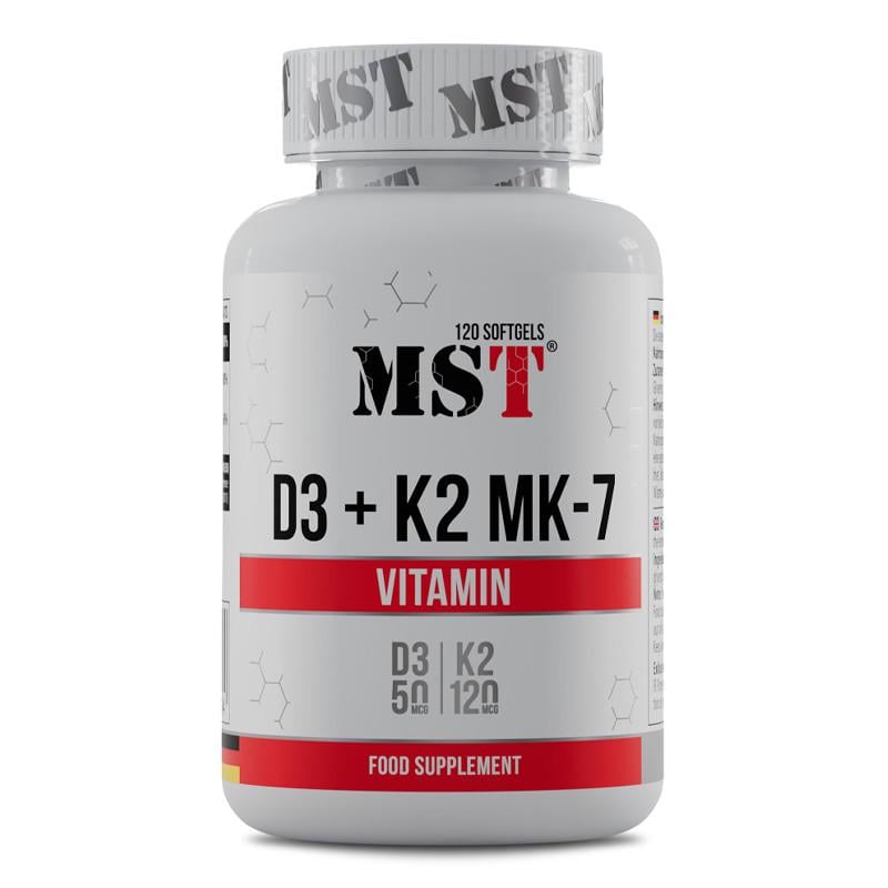 Вітамін D3 та К2 MST Vitamin D3 + K2 MK-7 120 капс. (22970-01) - фото 1