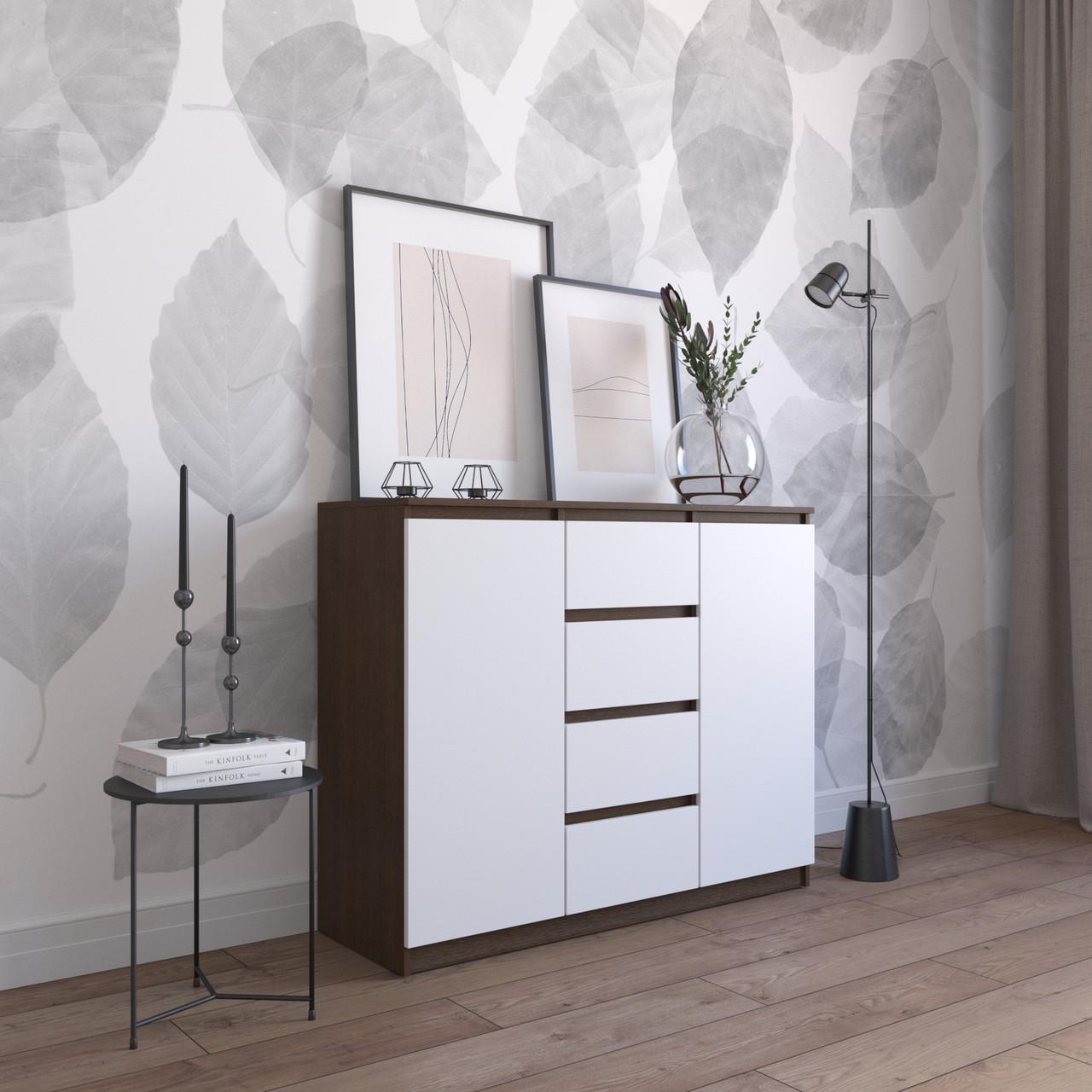 Комод с ящиками и отделениями с полками Вайс R-11 120х40х98 см Венге Темный/Белый фасад (30409906) - фото 1