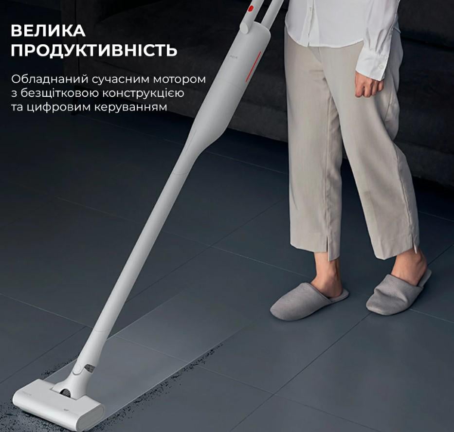 Пилосос вертикальний Deerma VC01 MAX Wireless Vacuum Cleaner White (101078) - фото 5