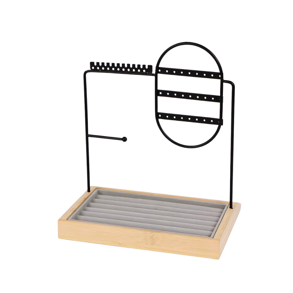 Стійка органайзер настільна для прикрас коштовностей аксесуарів браслетів ланцюжків і кілець дерев'яна 28х23,3х13,8 см
