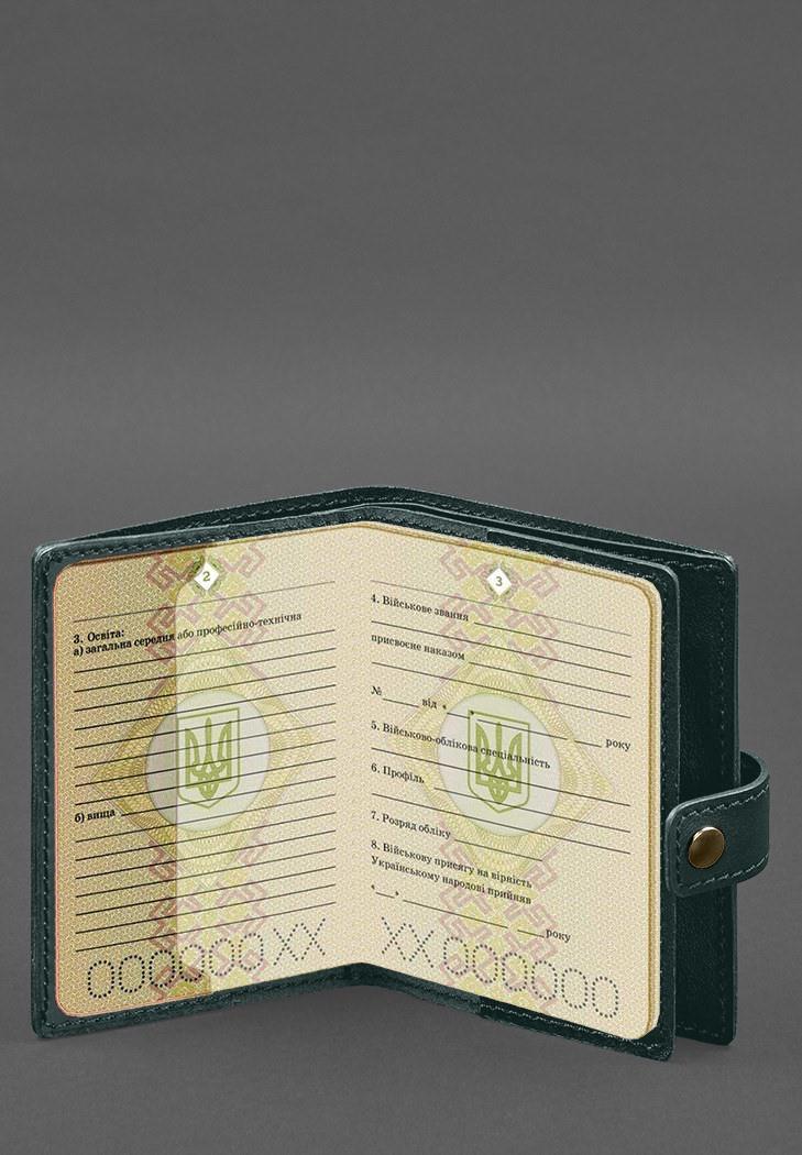 Обложка-портмоне кожаная для военного билета офицера запаса узкий документ Зеленый (A-028335) - фото 6 Обложка-портмоне кожаная для военного билета офицера запаса узкий документ Зеленый (A-028335) - фото 6