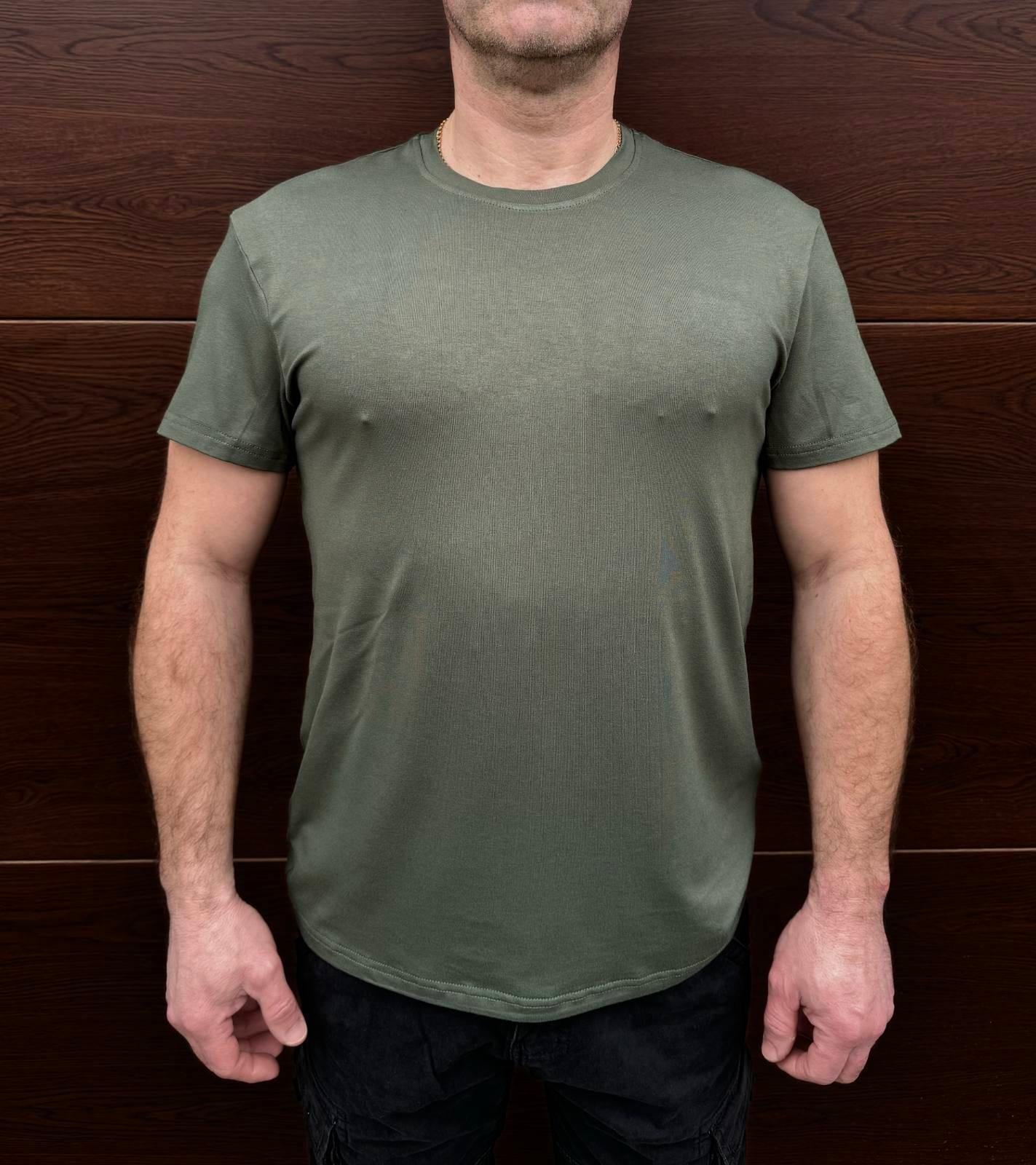 Футболка чоловіча А7 XL Оливковий (34341206)
