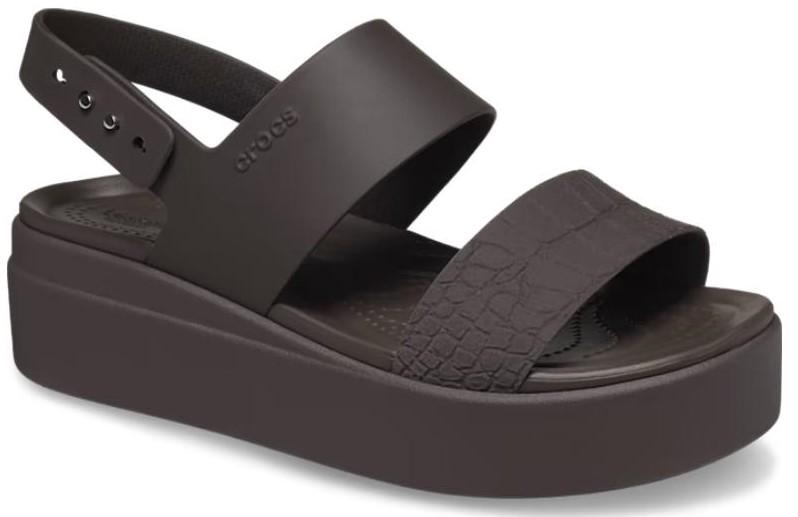 Сандалі жіночі Crocs Brooklyn Croco Low Wedge р. 37/7 24 см Espresso (208585) - фото 2