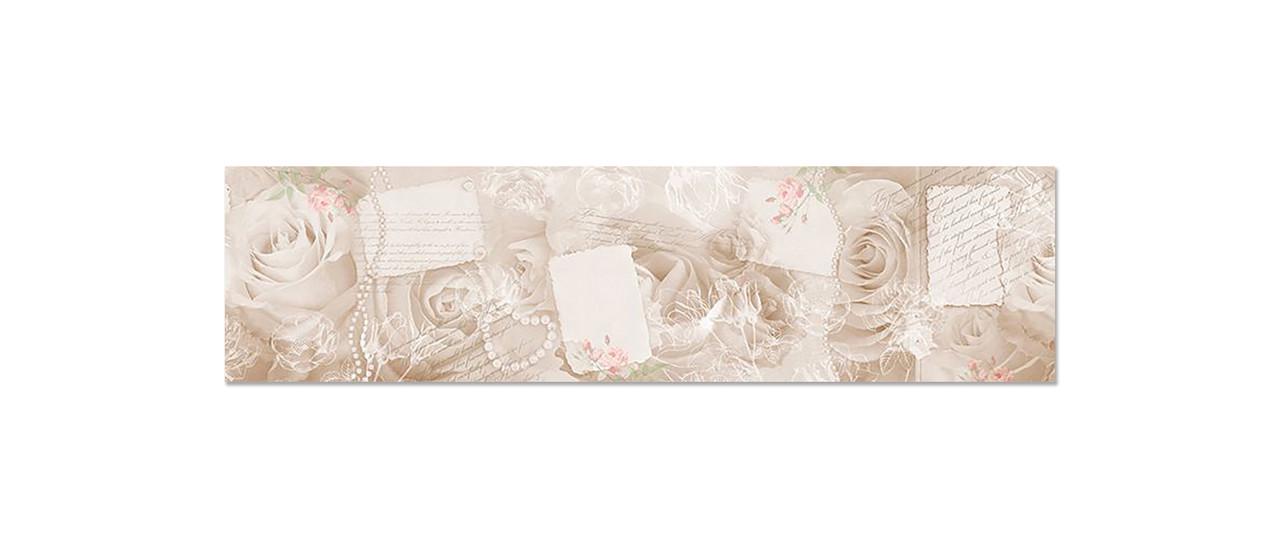 Кухонный фартук Бежевые розы из самоклеющейся виниловой пленки 65х250 см Бежевый