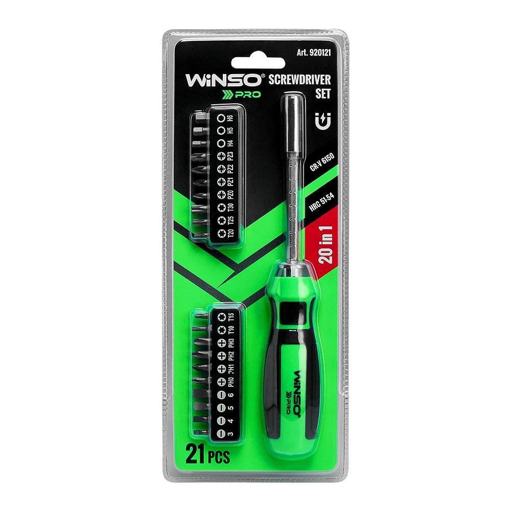 Отвертка Winso Pro с комплектом насадок 20шт