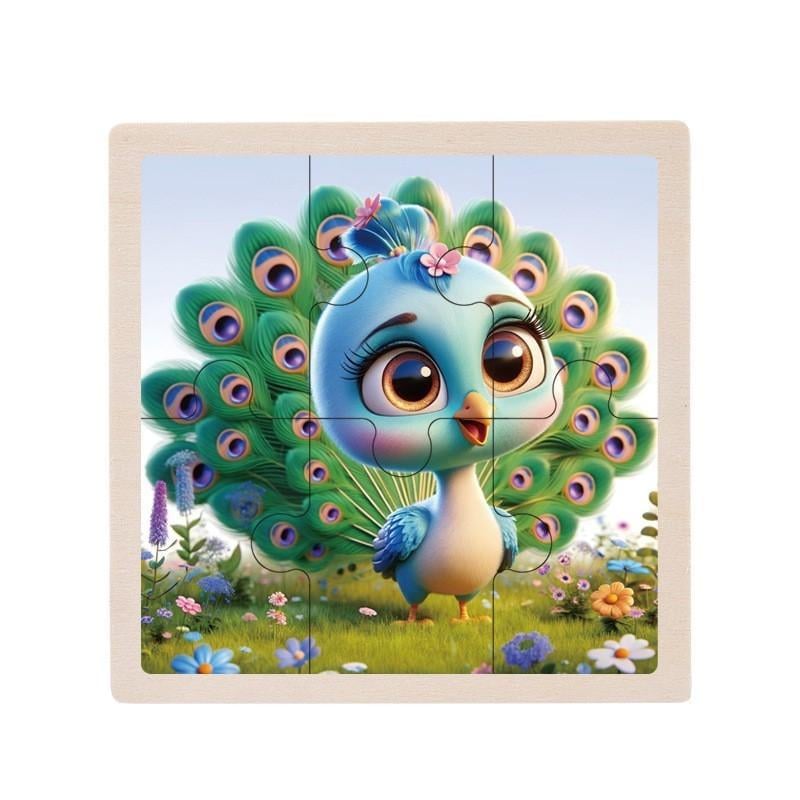 Пазл-вкладиш дерев'яний дитячий Павлін MD 1509-18 6 ел. (RLT52719) Пазл-вкладиш дерев'яний дитячий Павлін MD 1509-18 6 ел. (RLT52719)