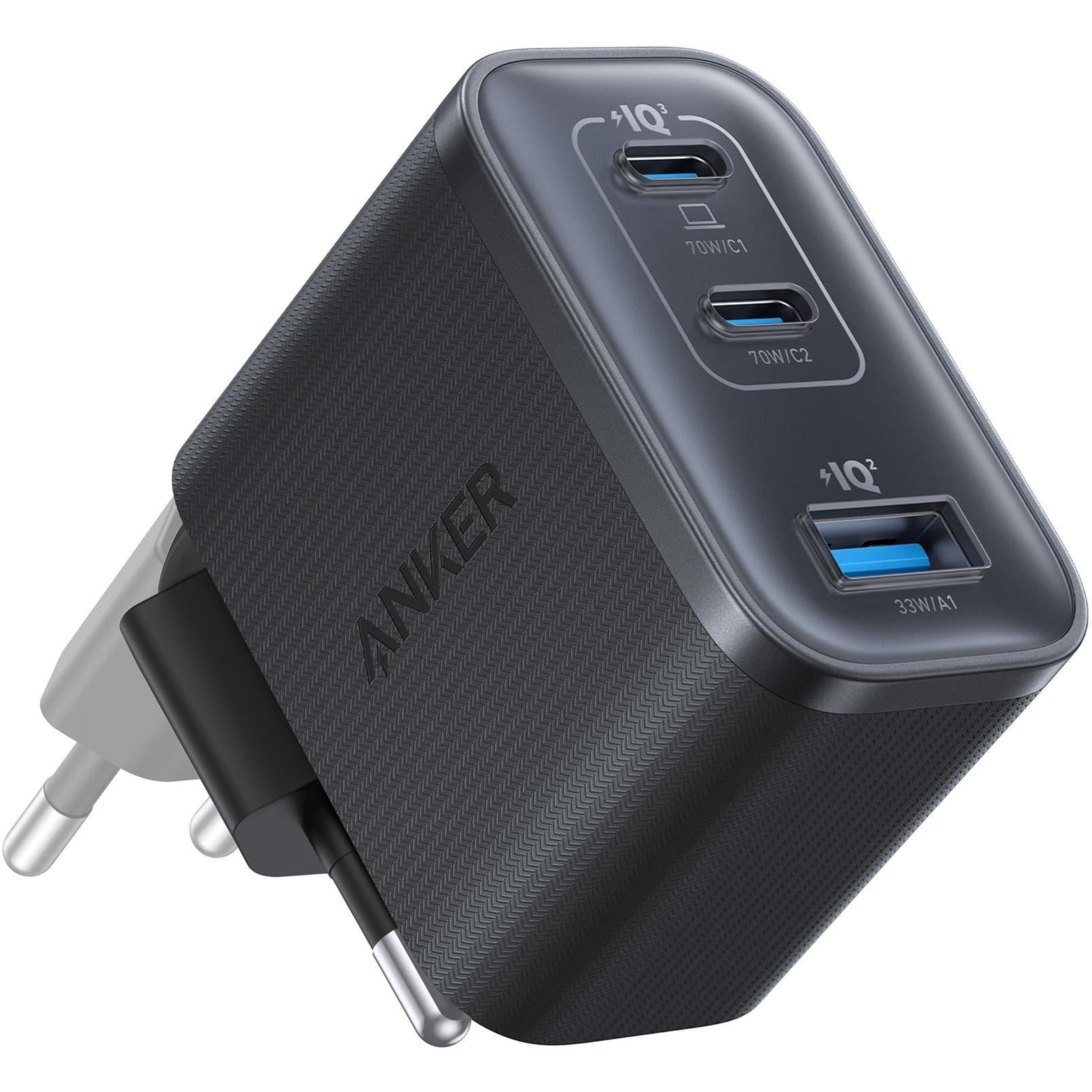 Зарядное устройство сетевое Anker Charger 70W 2xUSB-C 1xUSB-A PD 3.0/QC 3.0 PPS Black (A121AL11) Зарядное устройство сетевое Anker Charger 70W 2xUSB-C 1xUSB-A PD 3.0/QC 3.0 PPS Black (A121AL11)