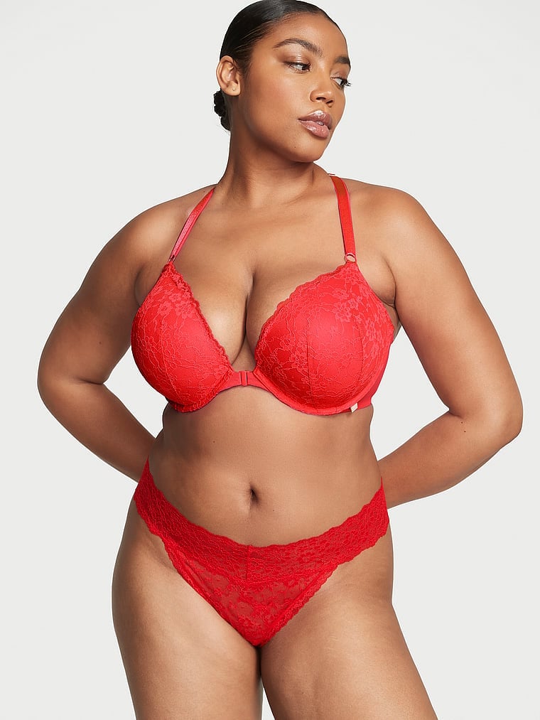 Трусики кружевные Victoria's Secret Logo Cotton Thong Panty Red M Красный (26645593) Трусики кружевные Victoria's Secret Logo Cotton Thong Panty Red M Красный (26645593)