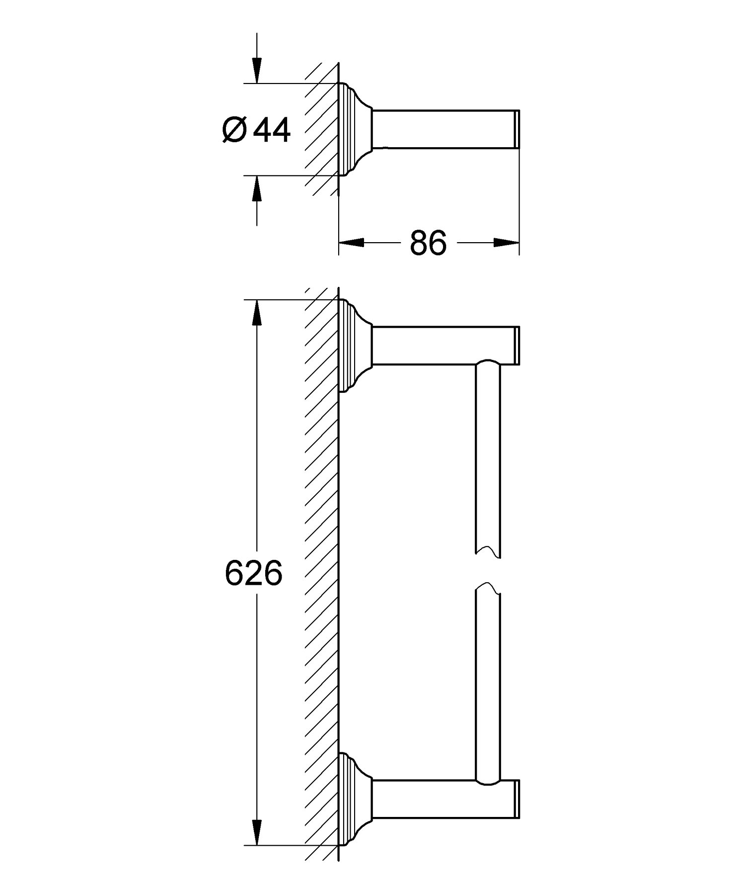 Полотенцедержатель Grohe Essentials Authentic 62,6 см (40653001) - фото 2