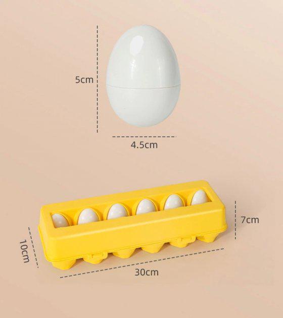 Іграшка-сортер розвиваюча яйця Монтессорі в лотку фрукти та овочі 12 шт. (001002-207SEBF) - фото 4
