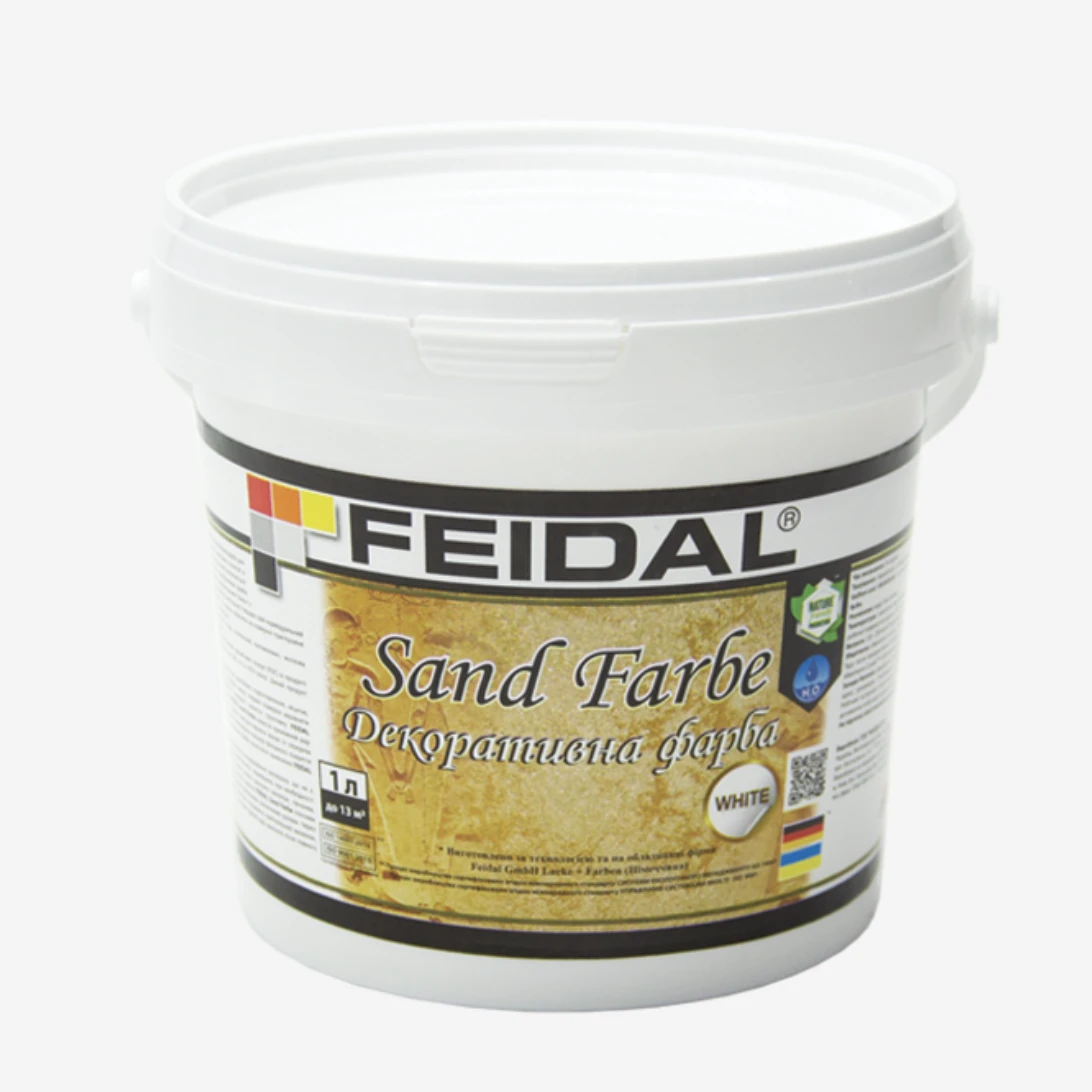 Краска интерьерная декоративная Feidal Sand Farbe 1 л Белый (1886454868)