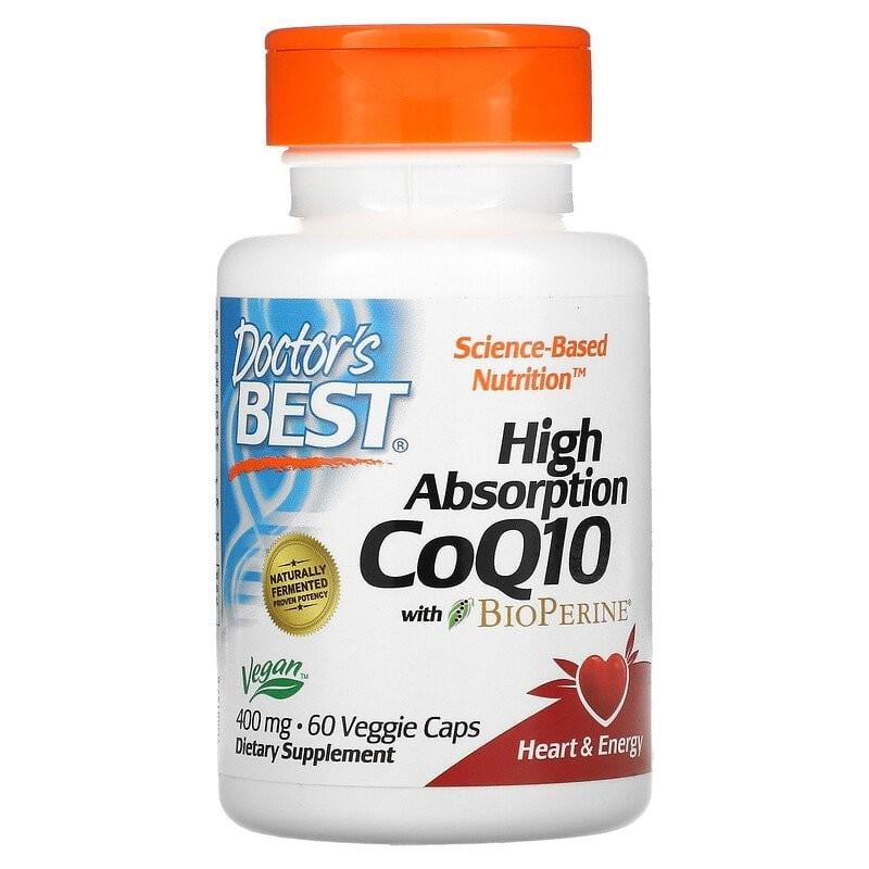 Антиоксидант Doctor's Best CoQ10 High Absorption with BioPerine 400 мг 60 капсул