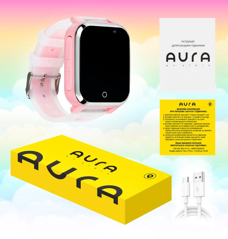 Смарт-часы детские AURA A100 Tracker/Wi-fi Pink - фото 4