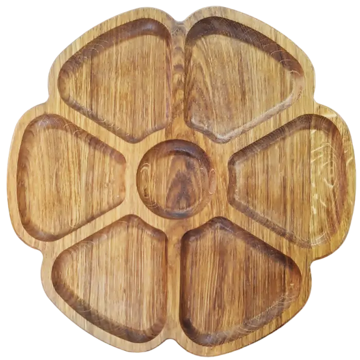 Менажница дубовая круглая Цветок с секциями 30 см (36779) Менажница дубовая круглая Цветок с секциями 30 см (36779)