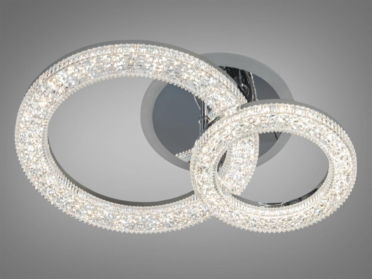 Люстра потолочная светодиодная смарт с пультом 42W Хром (2540736372)