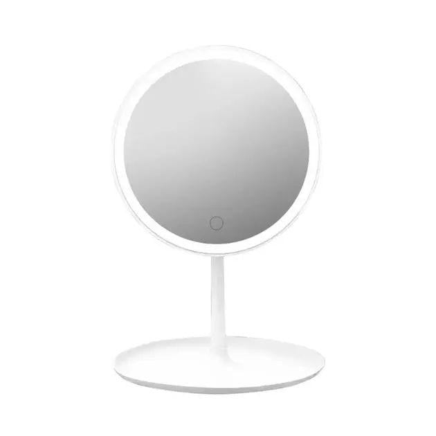 Косметическое зеркало с LED-подсветкой круглое питание от USB и батареек 1000 mAh 29х18,5х18,5 см Белый (opt-102241)