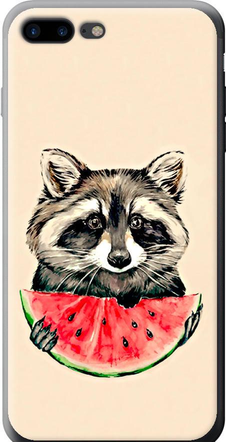 Чехол на iPhone 7 Plus Енотик с арбузом (4605u-337-42517)