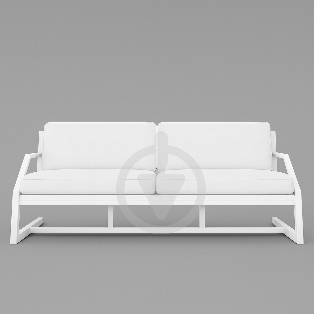 Диван металевий AVVS tech Атлас вуличний лофт рогожка з підлокотниками 126 см Білий/Білий (30222776) - фото 2