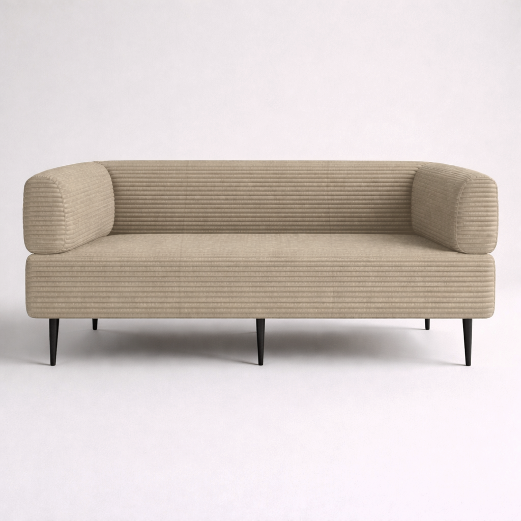 Диван офисный Tobi Sho Бенно-1 с подлокотниками 1800х720х750 мм велюр/вельвет Lotus 09/DK Beige (fr561s2)