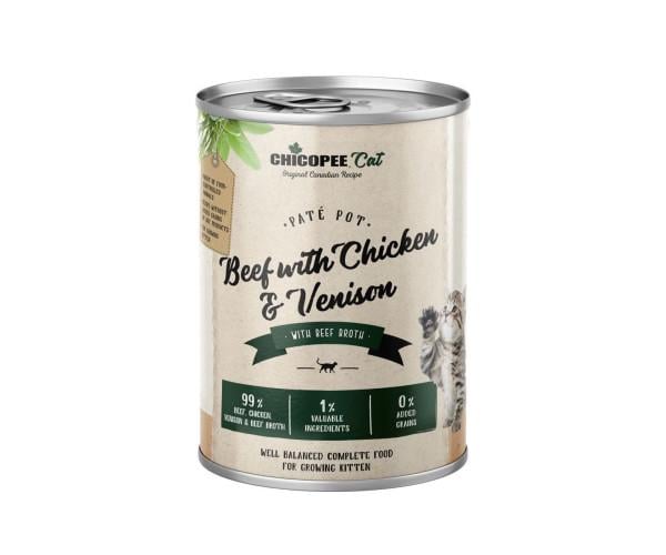 Консерви для котів Chicopee Cat kitten Pate Beef Chicken Venision 0,4 кг