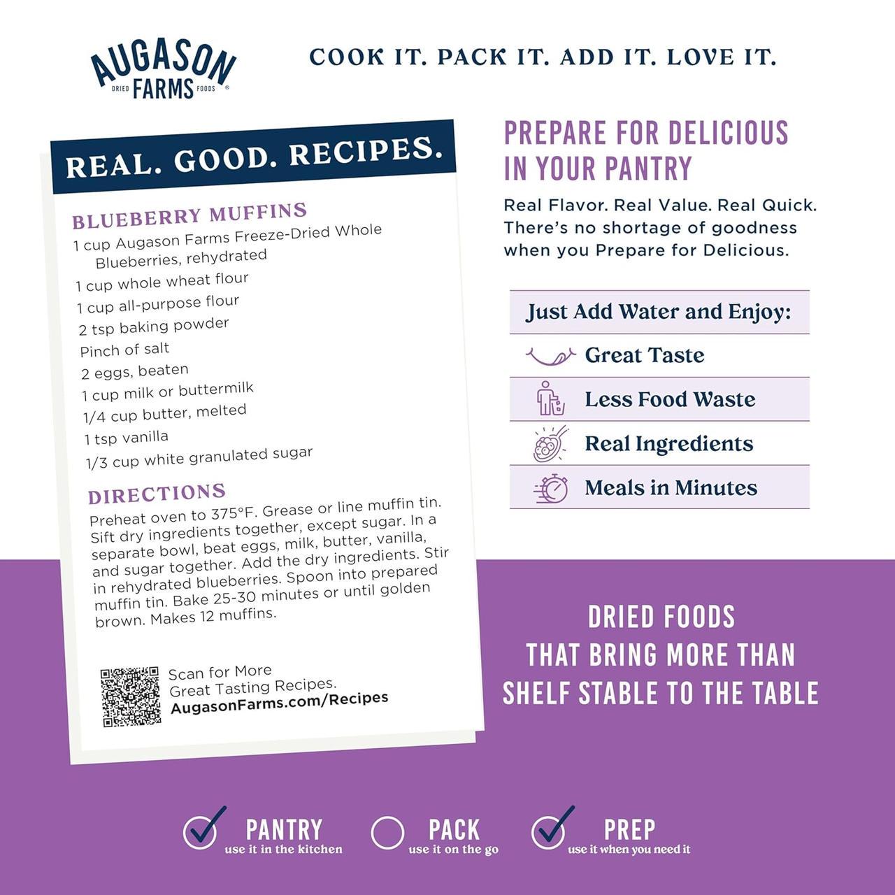 Сублимированная черника Augason farms 26 порций с большим сроком годности (101122) - фото 5 Сублимированная черника Augason farms 26 порций с большим сроком годности (101122) - фото 5