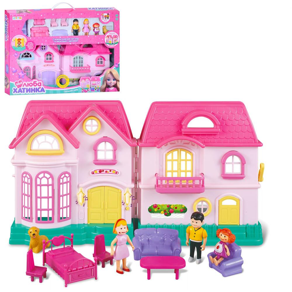 Детский игровой домик Limo Toy для кукол с куклами и мебелью (16526A)