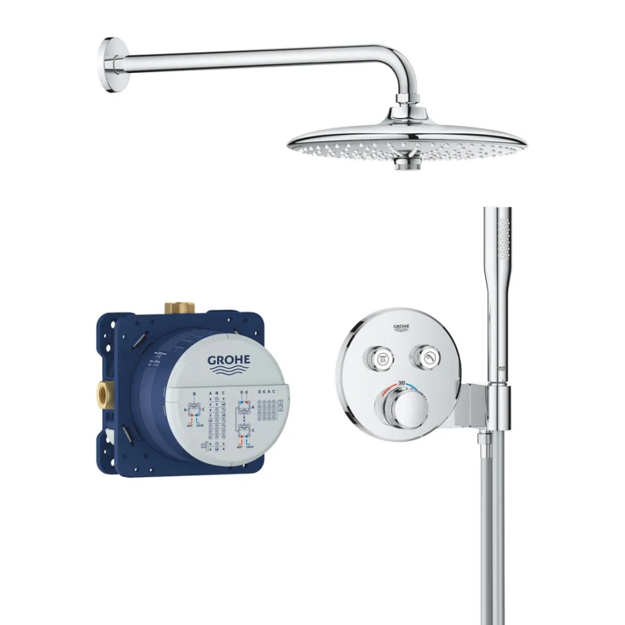 Душевая система скрыта с термостатом Grohe Grohtherm SmartControl Euphoria 260 Chrome (34867000)