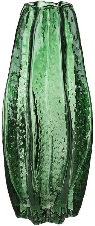 Ваза для цветов стеклянная Карамбола 13х30 см Зеленый