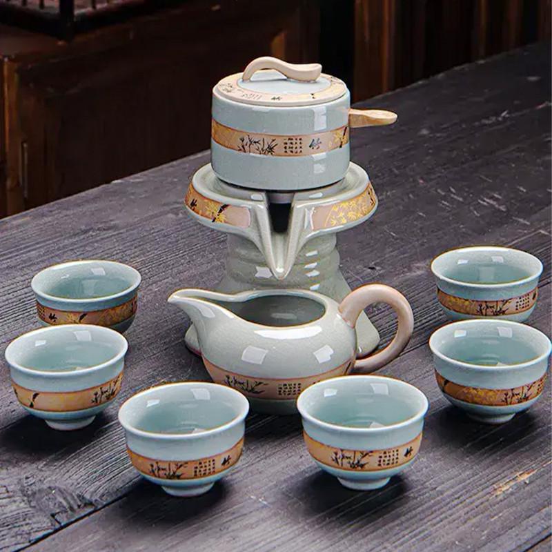 Сервиз для чайной церемонии Lesko #07 Шепот бамбука гайвань/пиалы с чайником на 6 персон (31160223)