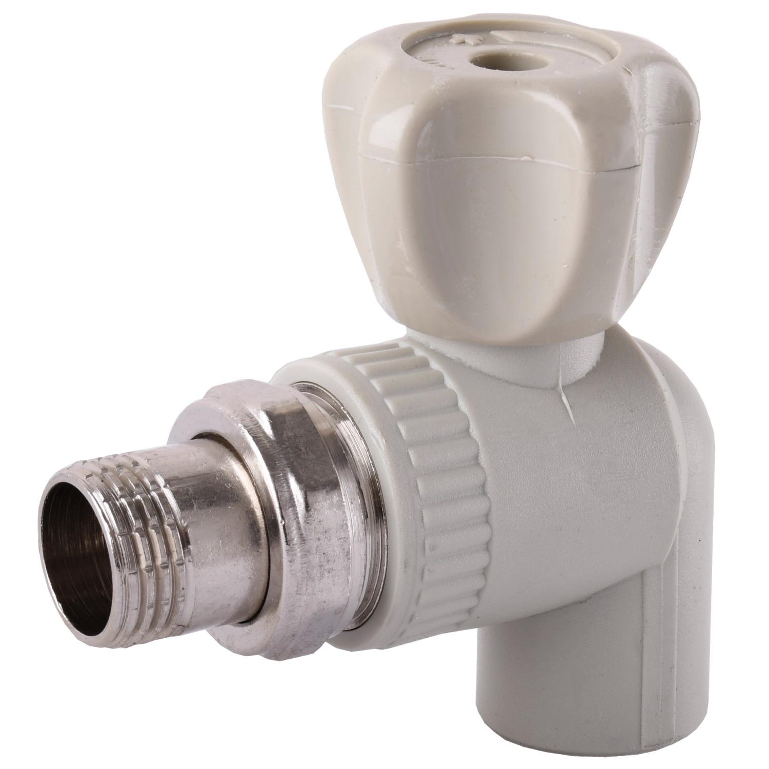 Кран радиаторный угловой KALDE 22013 PPR 20х1/2" с американкой (000016046) - фото 1