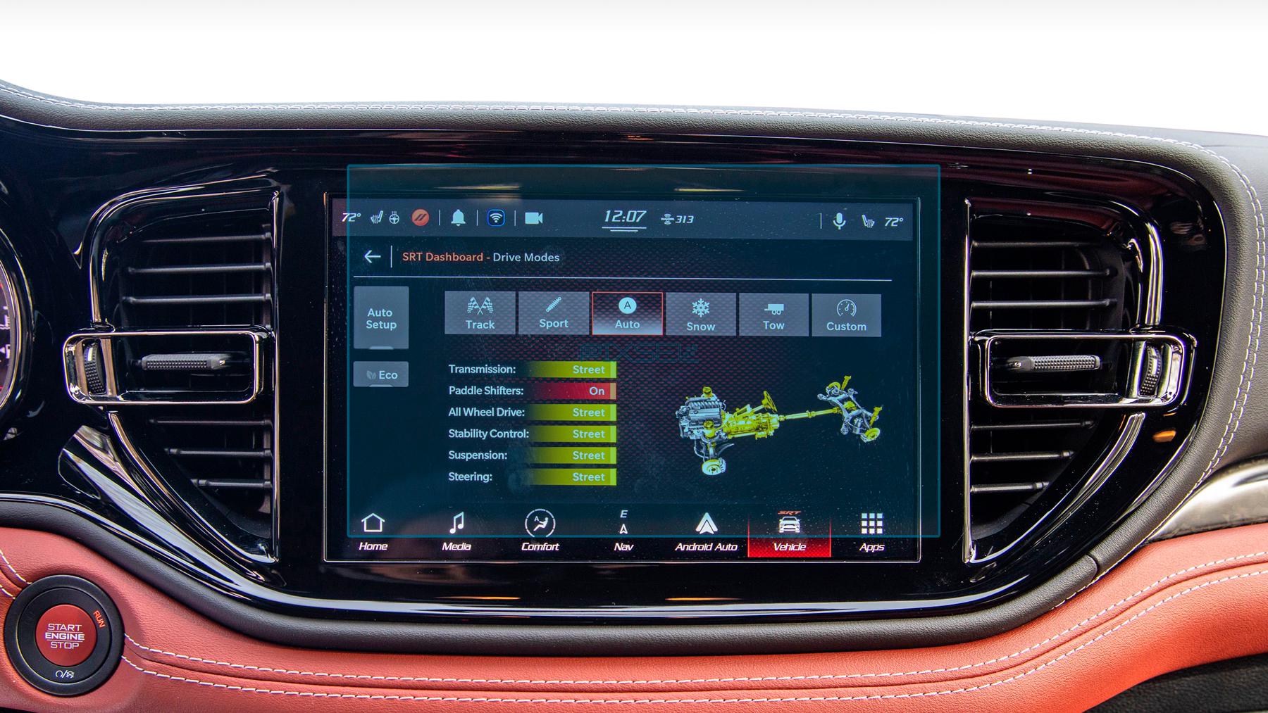 Защитное стекло Pixsel гибридное матовое на монитор Dodge DURANGO 10,2" 2021