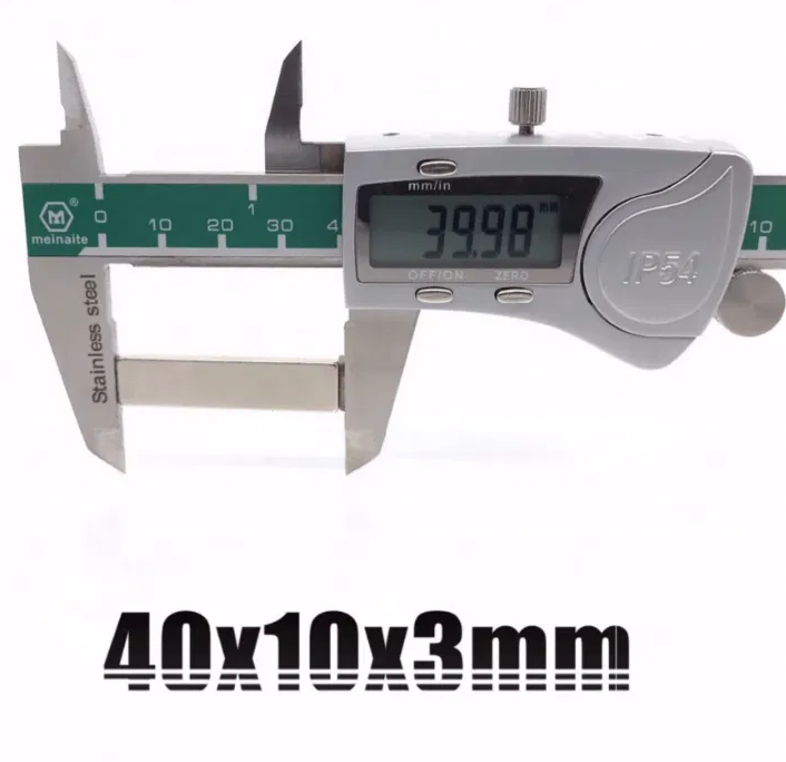 Магніт неодимовий прямокутний 40x10x2 мм N35 - фото 4