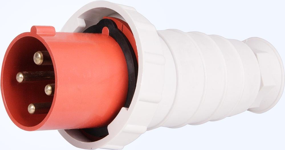 Силова вилка E.NEXT e.plug.pro.4.63 3P+PE 63А 380 В переносна IP67 Червоний (p011006)