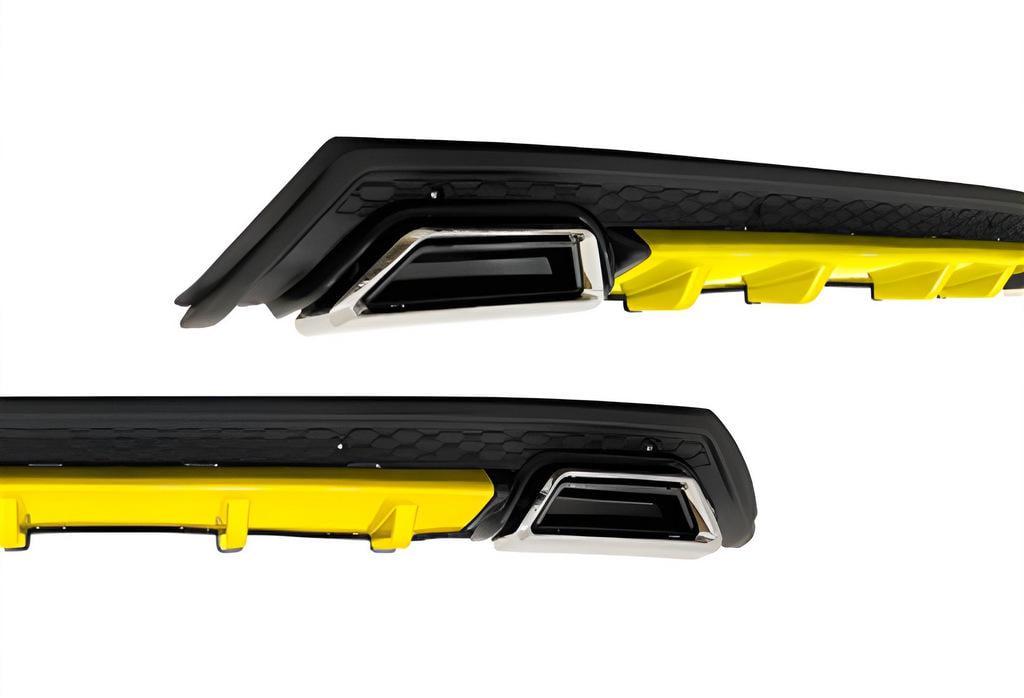 Универсальный задний диффузор DPT V-10 ABS DPT ABS Желтый/Черный глянец