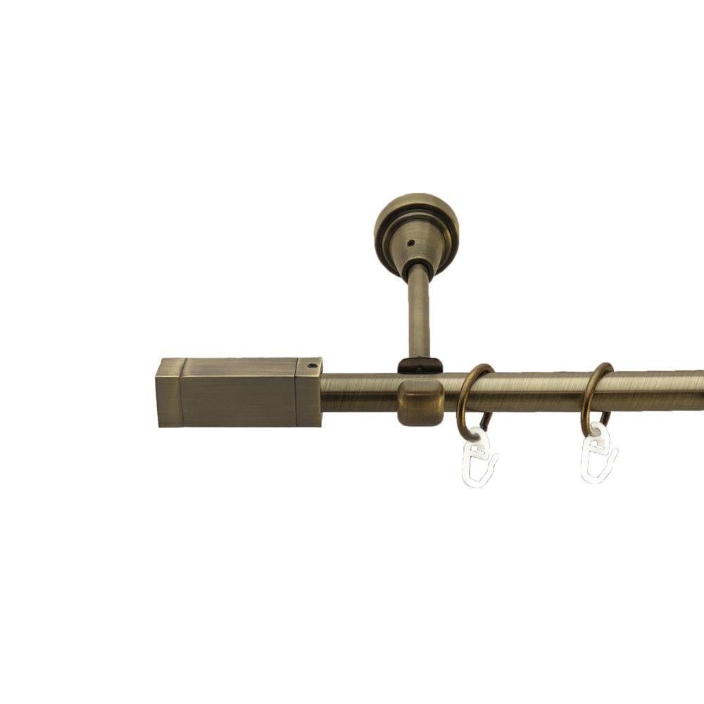 Карниз для штор Orvit Квадро однорядный гладкий 16 мм 200 см Античный (00-00016996)