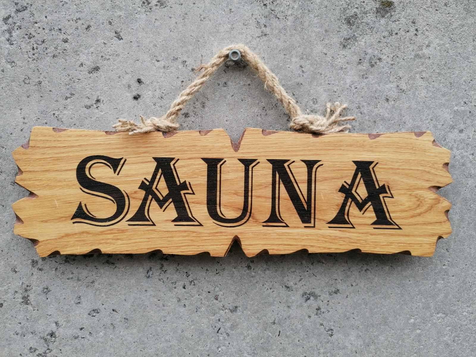 Табличка дерев'яна SAUNA