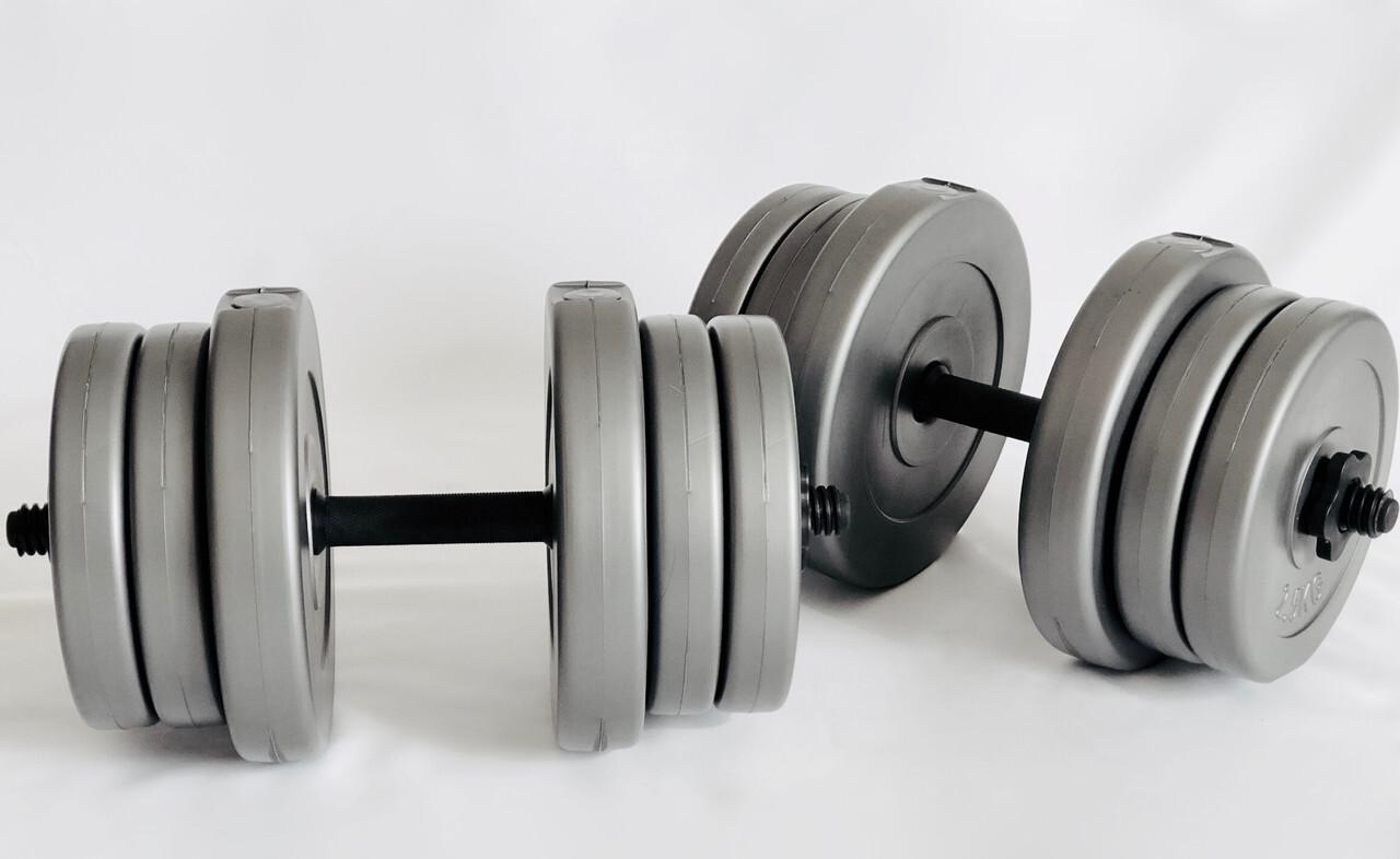 Гантели WCG в пластике 2х20 кг Серый (305824599111)