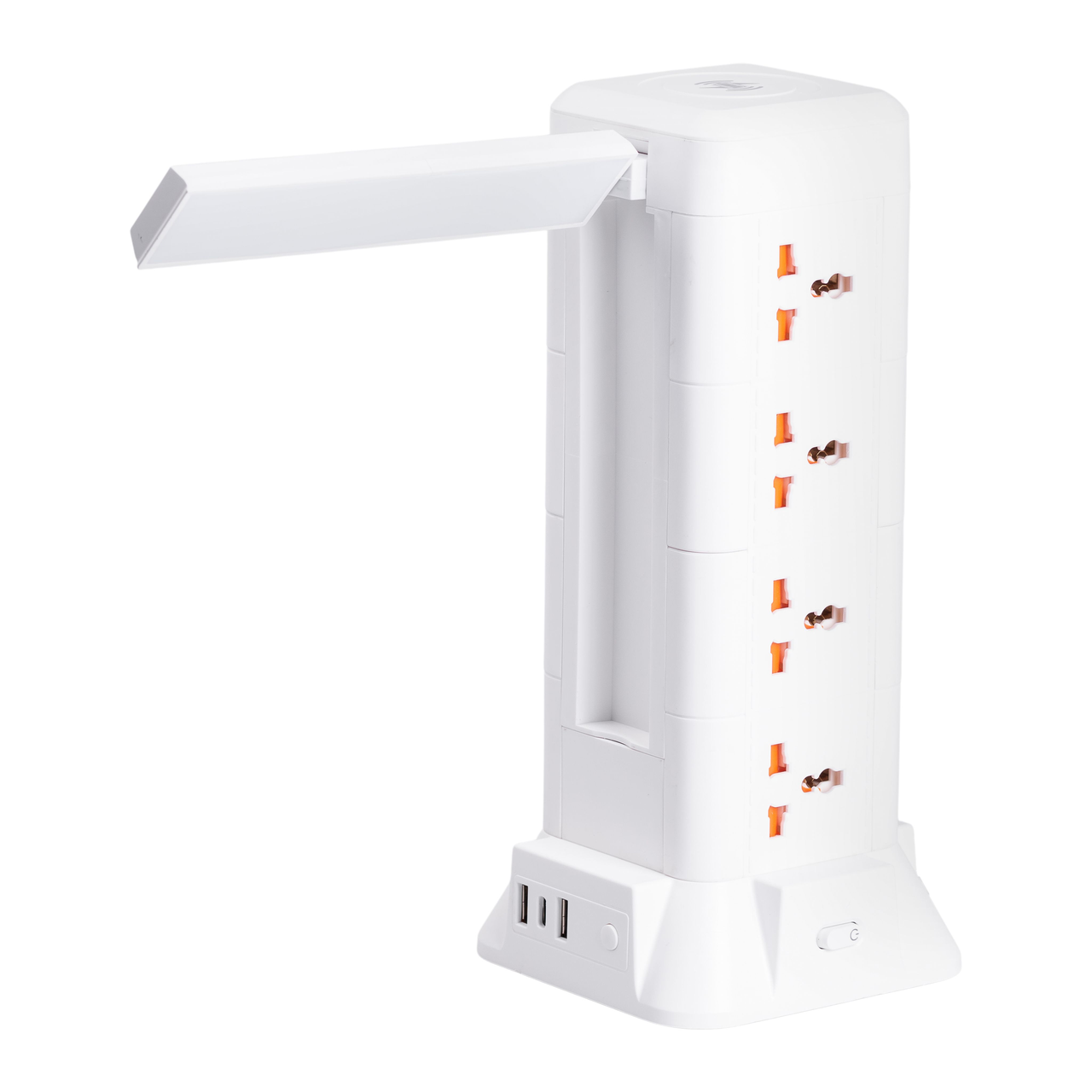 Удлинитель с лампой на 12 универсальных розеток с 2 USB 1 Type-C беспроводная зарядка 2,8 м (HP-5-9MF) - фото 3