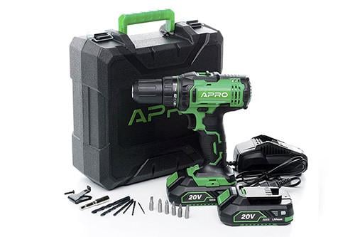 Дрель-шуруповерт Apro 20 В 2 А 20D 2 АКБ/ЗП с кейсом (2969024619)