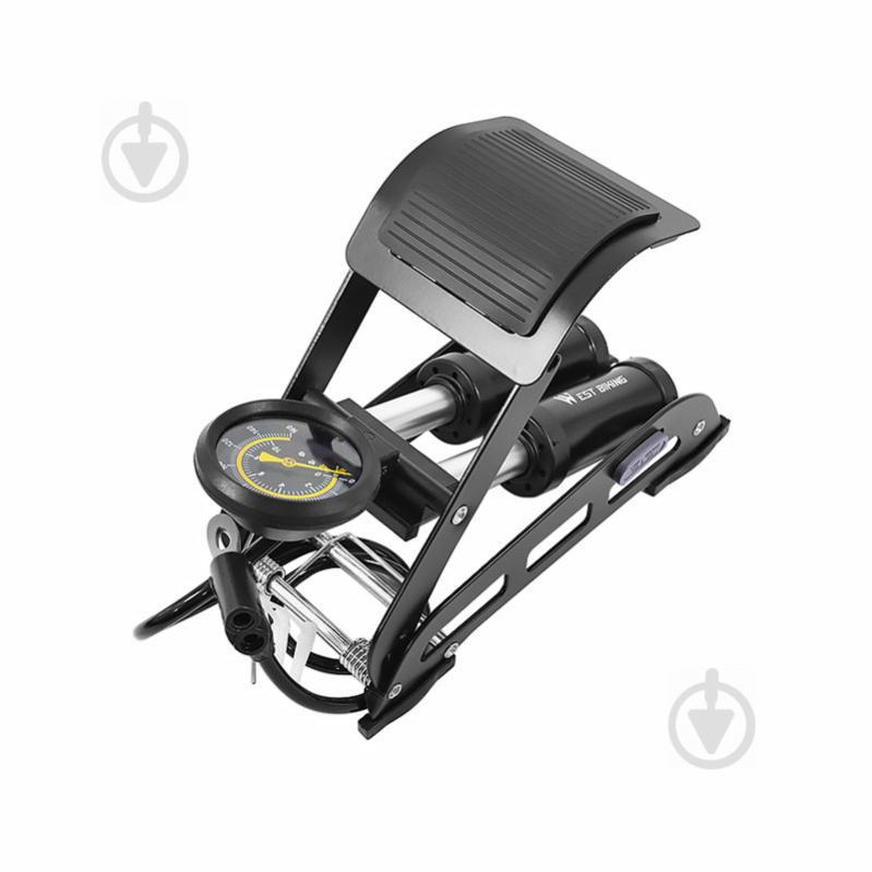 Насос ножной велосипедный West Biking YP0711039 с манометром
