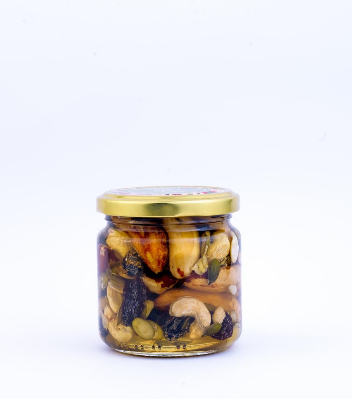 Горіхи LOVE HONEY Енерджі бразильський горіх/кеш'ю/родзинки/гарбузове насіння та травневий мед без цукру 240 г