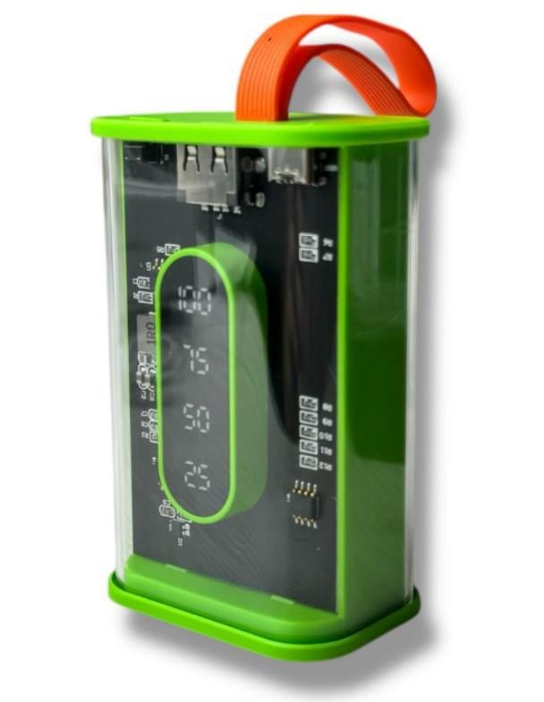 Повербанк с прозрачными стенками и светодиодным дисплеем 10000 mAh Зеленый (2104618812) Повербанк с прозрачными стенками и светодиодным дисплеем 10000 mAh Зеленый (2104618812)