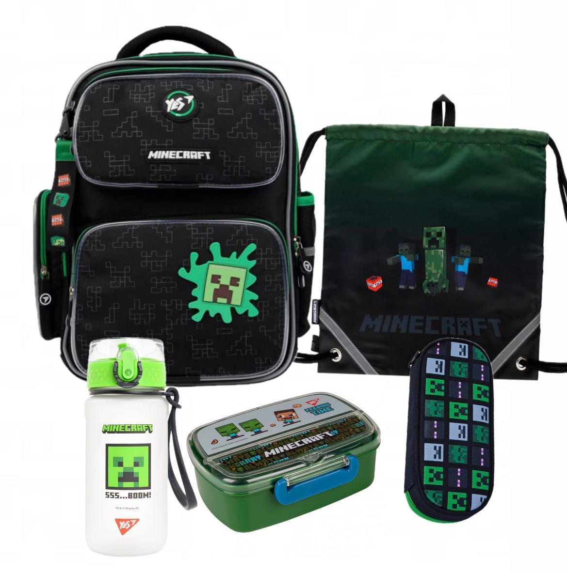 Набір шкільний YES Minecraft Time S-101 рюкзак/пенал/сумка/пляшка/ланч-бокс (559823) Набір шкільний YES Minecraft Time S-101 рюкзак/пенал/сумка/пляшка/ланч-бокс (559823)