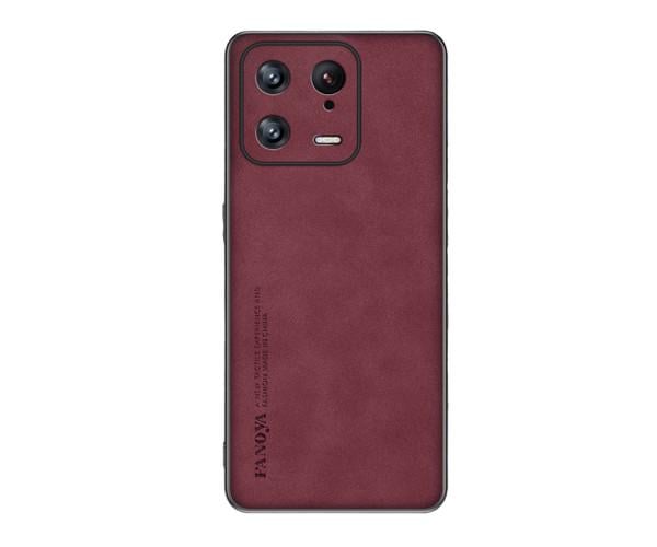 Кожаный чехол - накладка Fanoya для Xiaomi 13 Бордовый