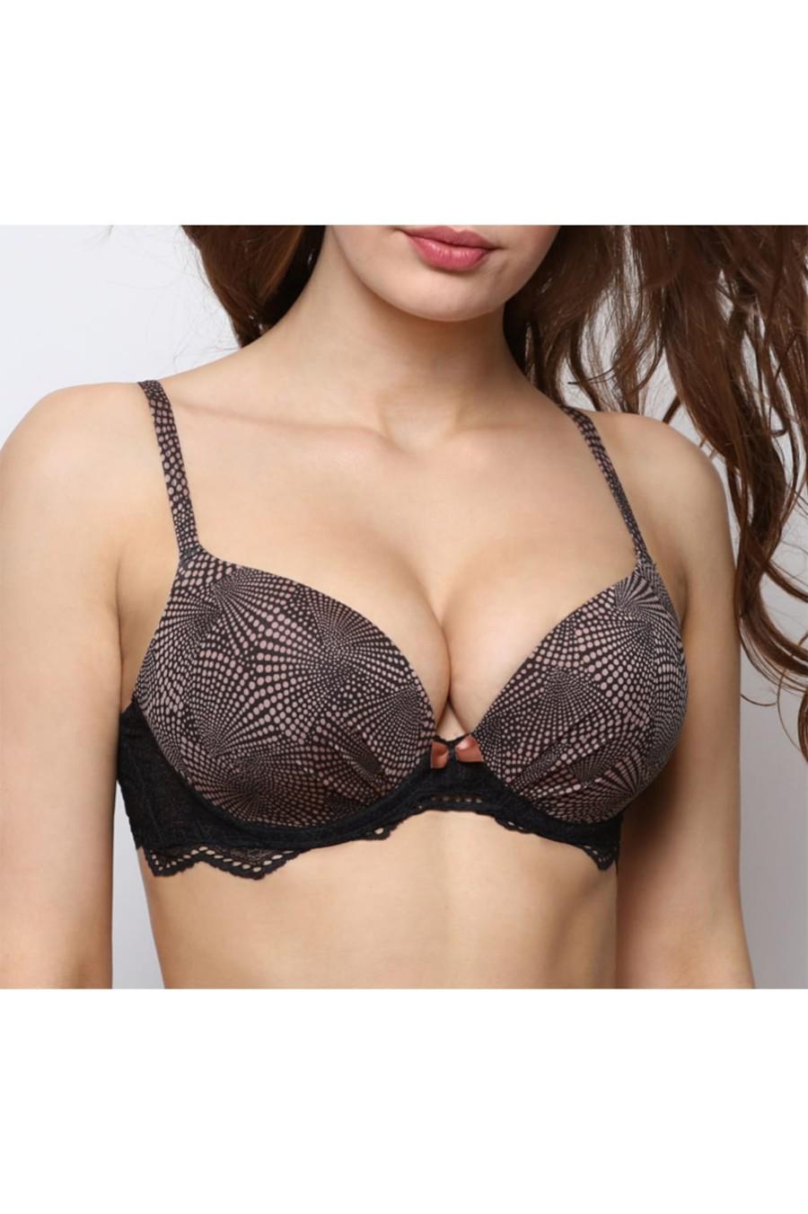 Бюстгальтер push-up Orhideja 70D Черно-розовый (67797)