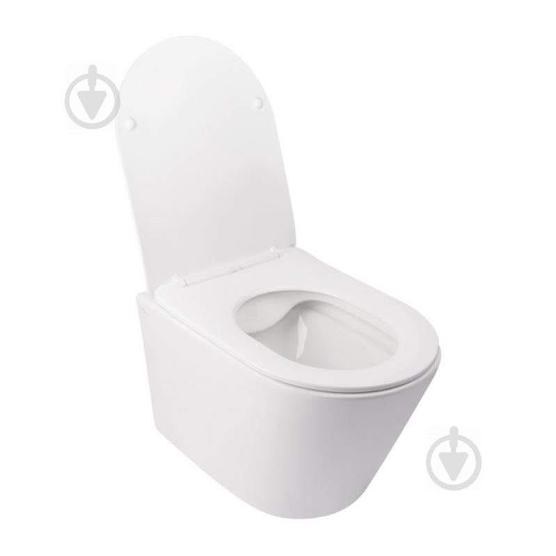 Унитаз Подвесной Qtap Swan Безободковый С Сидением Slim Soft-Close Qt16335178W - фото 4